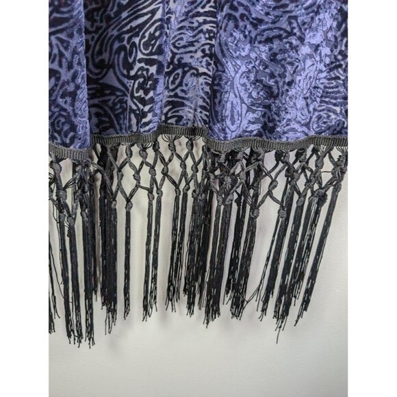 Zara Velvet Burnout Kimono Cardigan Medium Velvet Burnout Whimsigoth Witchy Boho - Picture 5 of 7